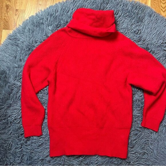 Vintage Caren Charles Red Lambswool Angora Turtleneck Sweater Size M - Picture 1 of 4